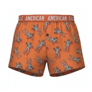 American Eagle Mummy Orange Black White Boxers Mens Small 29-31
